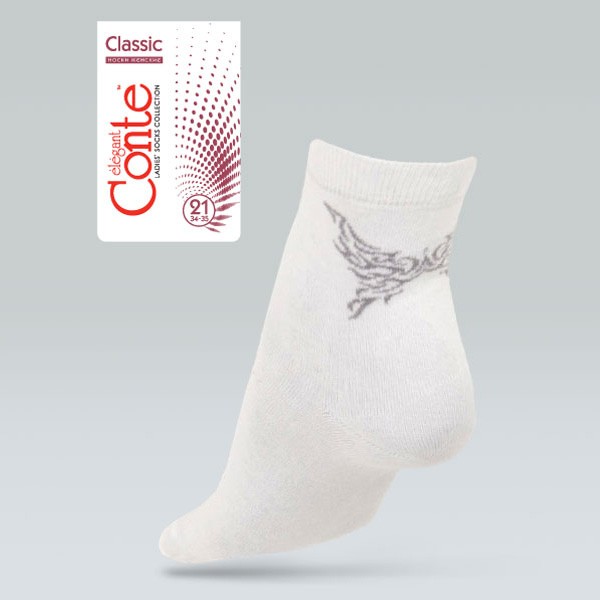 Носки жен. хлопковые "CLASSIC" (стразы, люрекс) | Conte Elegant