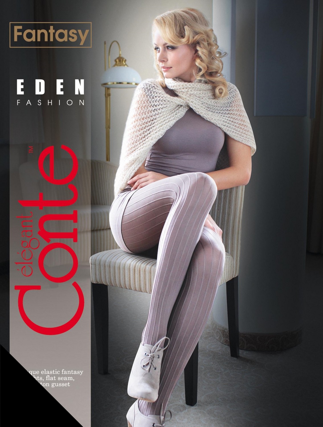 Плотные матовые эластичные колготки "Eden" (nero, 50 Den) | Conte Elegant