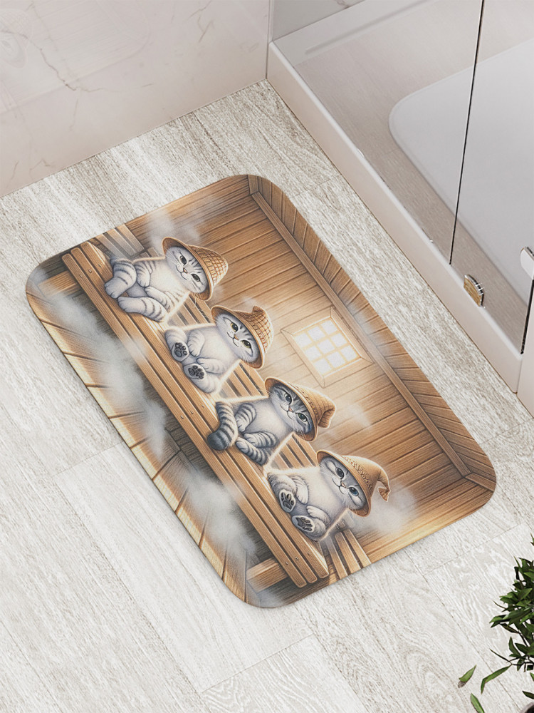 Коврик для ванной комнаты «Кото баня» | JoyArty