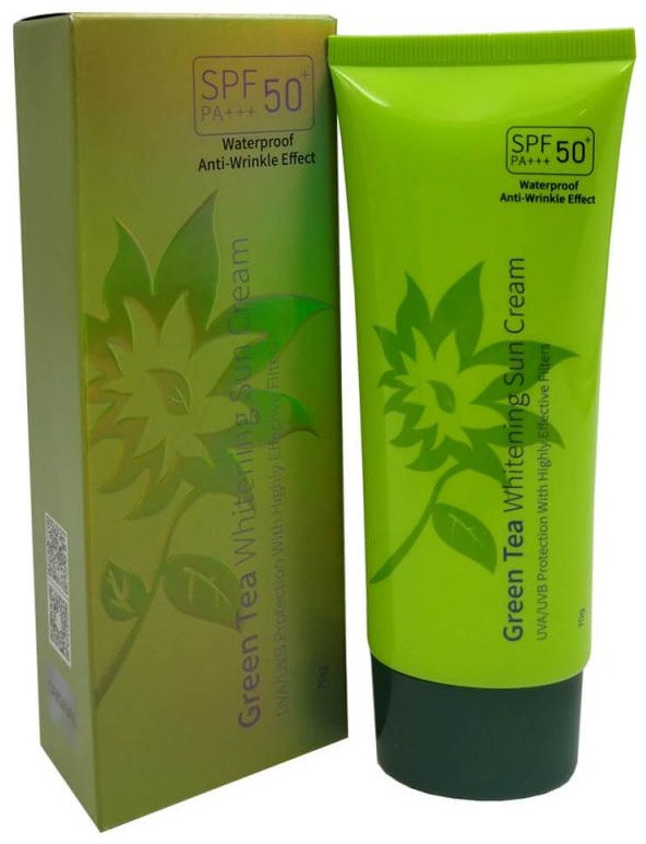 Крем солнцезащитный SPF50+ «Green tea whitening cream» | Dr. Cellio