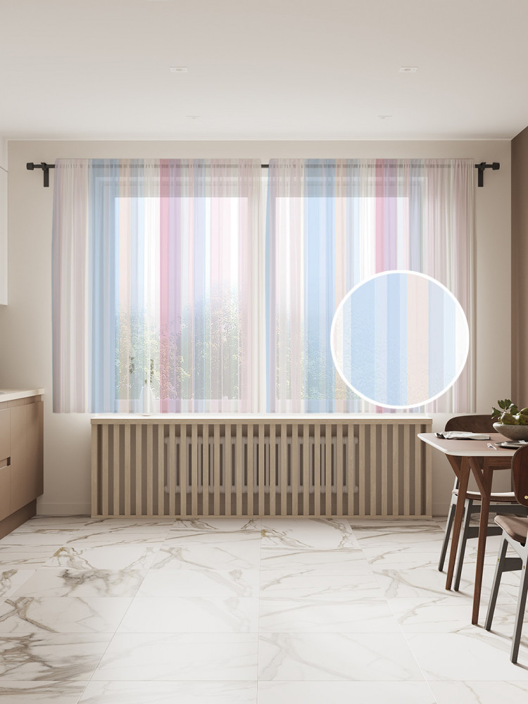 Комплект тюлей «Полосатый холод» | JoyArty