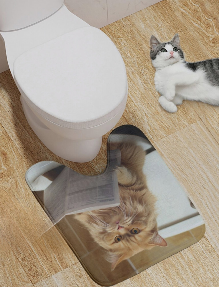 Коврик для ванной комнаты «Возмущённый кот» | JoyArty