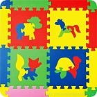Коврик-пазл. Силуэты "Животные" (28 х 28, 4 штук)