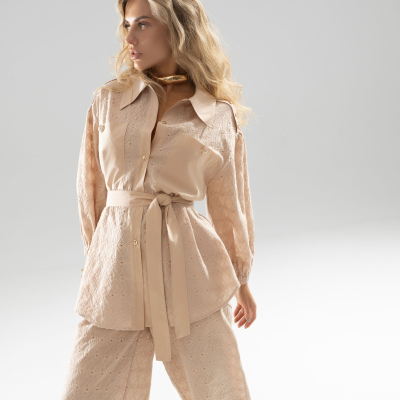 Рубашка женская «Пик элегантности, с поясом» | Charutti