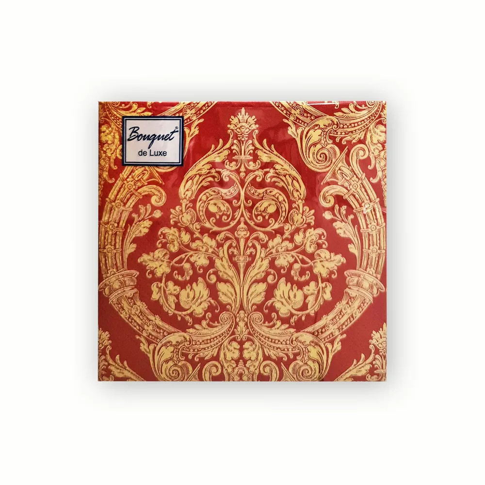 Салфетки бумажные «Золото на бордовом» | Bouquet de luxe | Art Bouquet