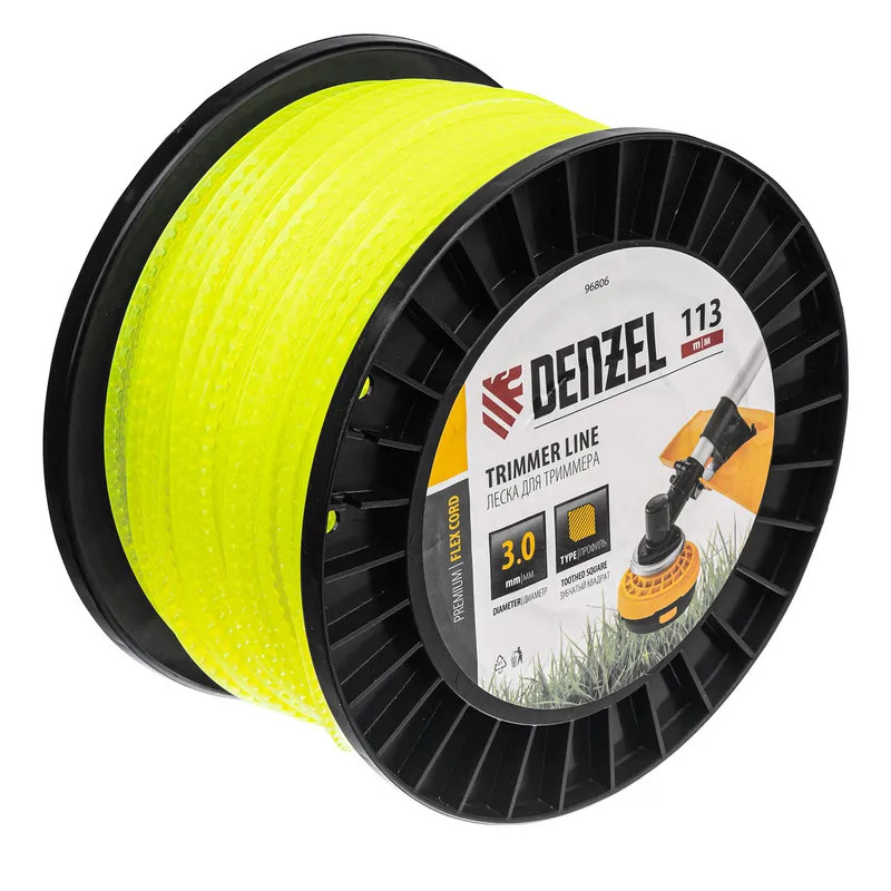 Леска для триммера зубчатый квадрат | Denzel