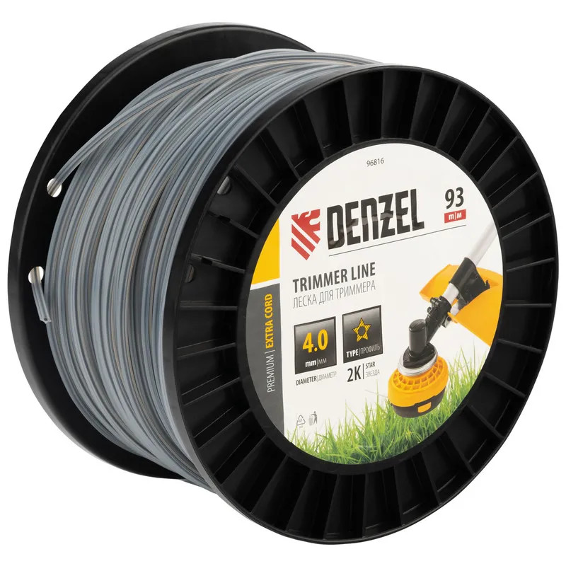 Леска для триммера двухкомпонентная звезда | Denzel