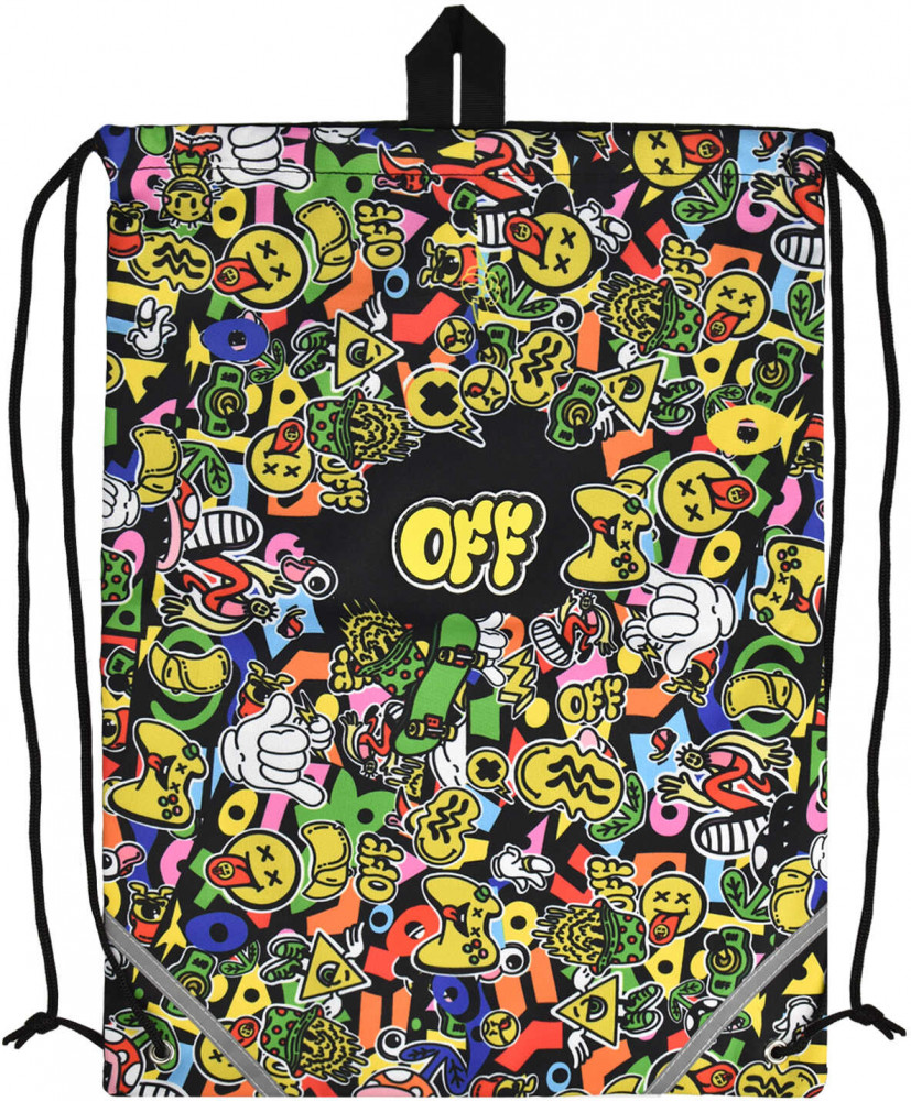 Мешок для сменной обуви «Смайлики» | Черный дизайн | Феникс +