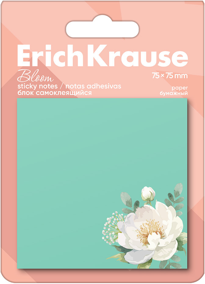 Блок самоклеящийся бумажный | Pastel Bloom | Erich Krause