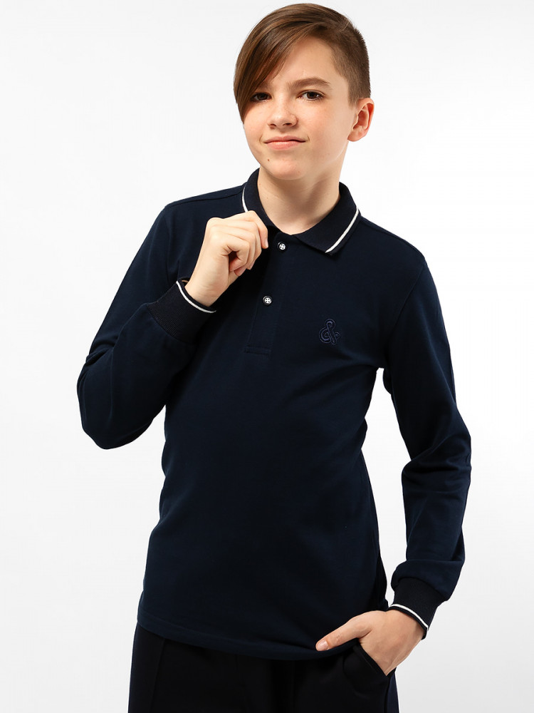 Лонгслив-поло для мальчиков | School collection | Соль&Перец