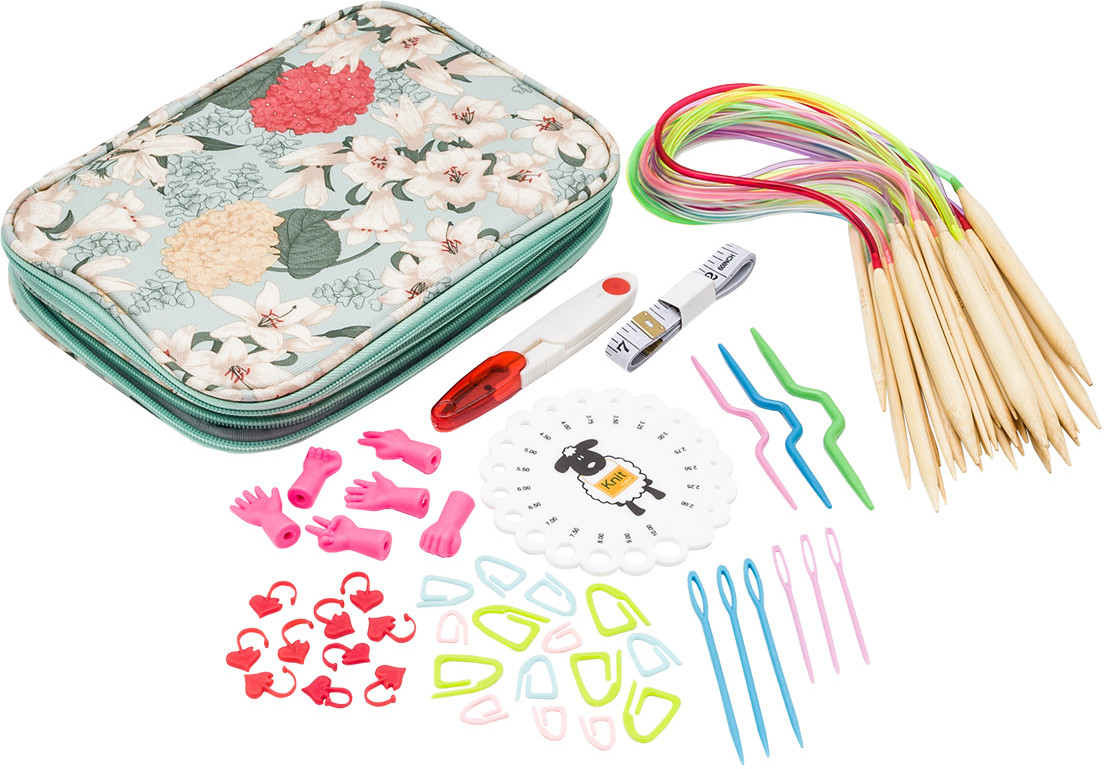Набор принадлежностей вязальных с бамбуковыми спицами | Hobby & Pro