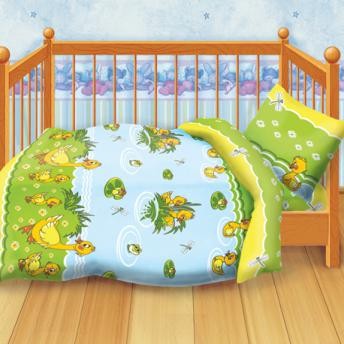 Комплект постельного белья для детской кроватки "Ути" (бязь, 1 наволочка 40х60) | Кошки-мышки