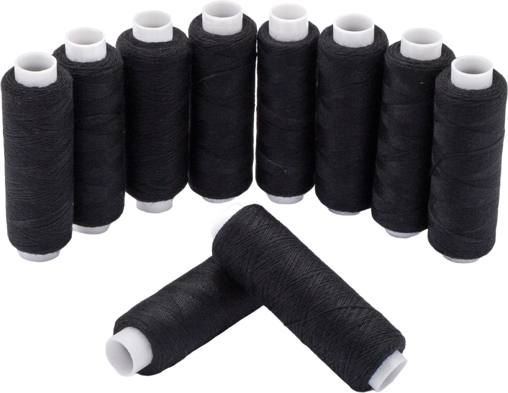 Набор ниток швейных №50/2, цвет черный | Bestex