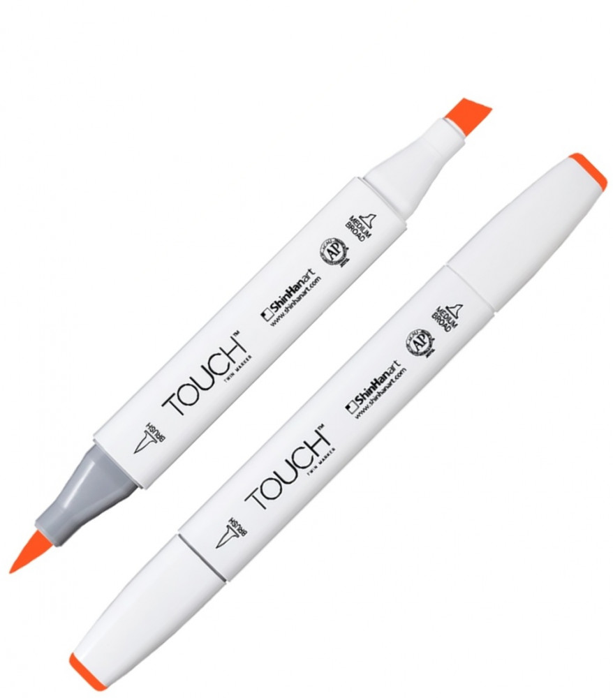 Маркер на спиртовой основе двусторонний, R22 Киноварь французская | TWIN Brush | Touch