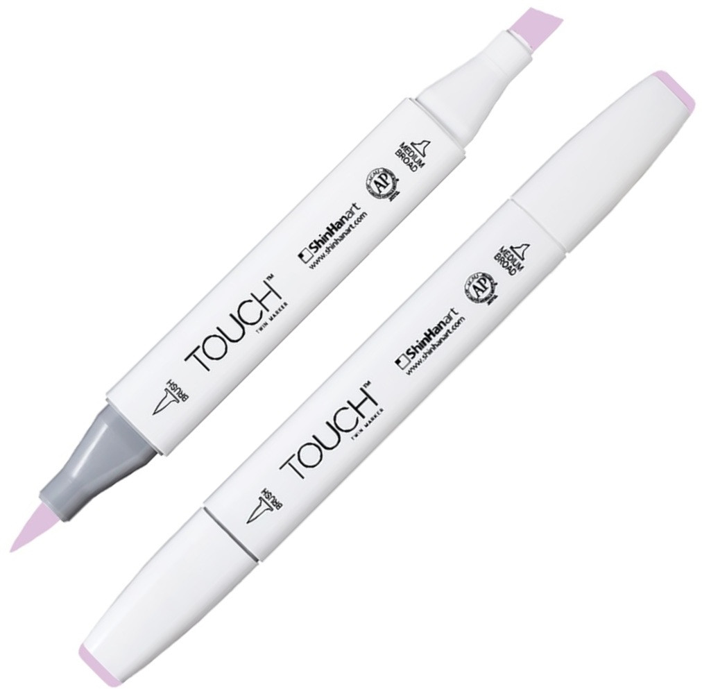 Маркер на спиртовой основе двусторонний, P146 Розовато-лиловый сумеречный | TWIN Brush | Touch
