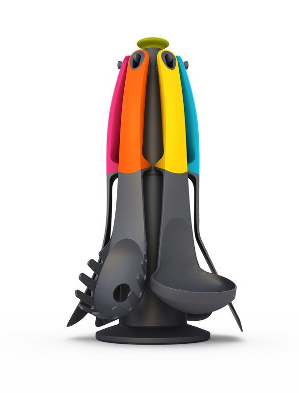 Набор кухонных инструментов на подставке (7 предметов), разноцветный | Elevate | Joseph Joseph