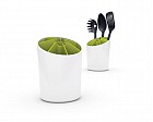 Подставка для кухонных принадлежностей, бело-зеленая