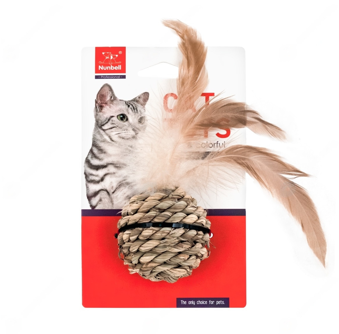 Игрушка для кошек «Мячик с перьями» | Nunbell