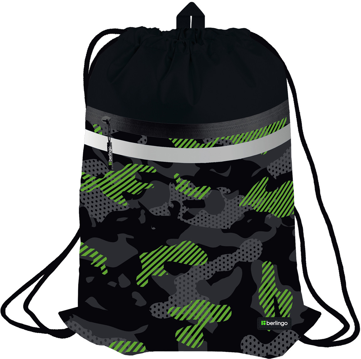 Мешок для обуви «Black and green» | Black and green | Berlingo