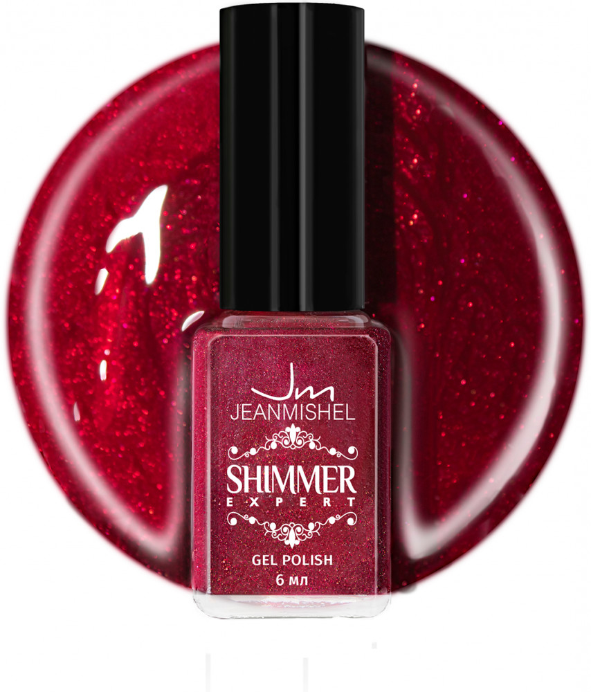 Лак для ногтей с эффектом геля «Shimmer», оттенок S115 Красно-золотой искрящийся | JEANMISHEL