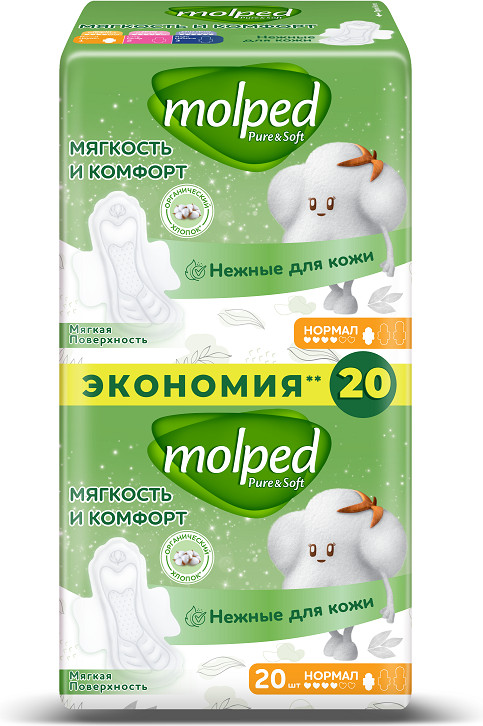 Прокладки «Мягкость и комфорт» | Pure & Soft | Molped