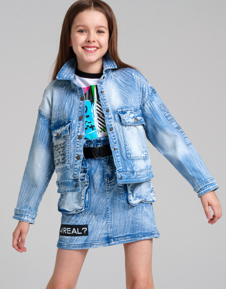 Куртка джинсовая для девочек | Easy Art | PlayToday
