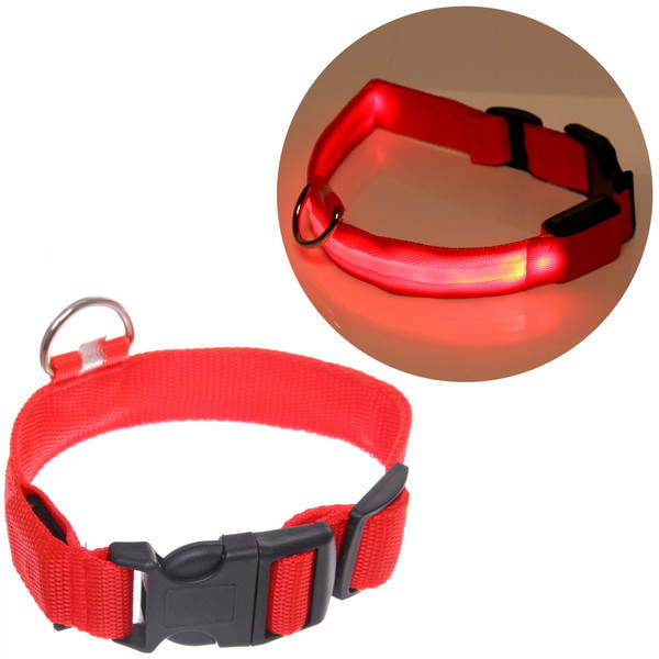Ошейник для собак с подсветкой и кольцом для жетона «Бро видно»