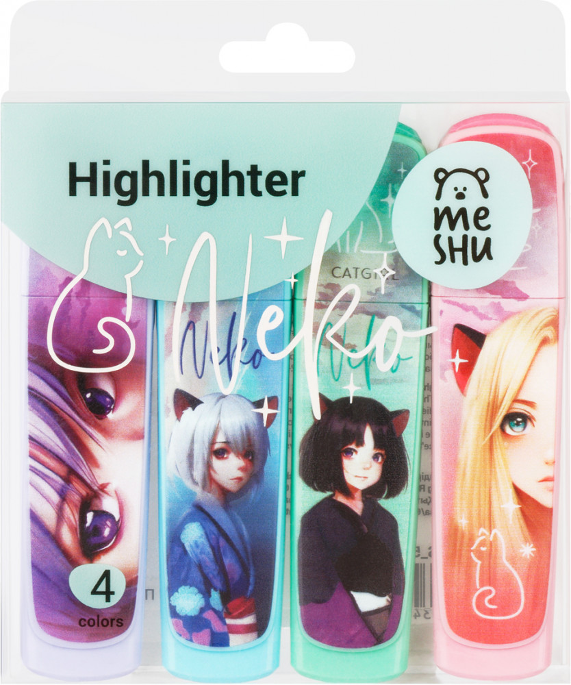 Набор текстовыделителей «Neko» | Аниме | Meshu