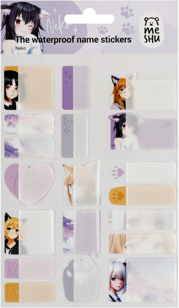 Наклейки бумажные для маркировки «Neko» | Аниме | Meshu