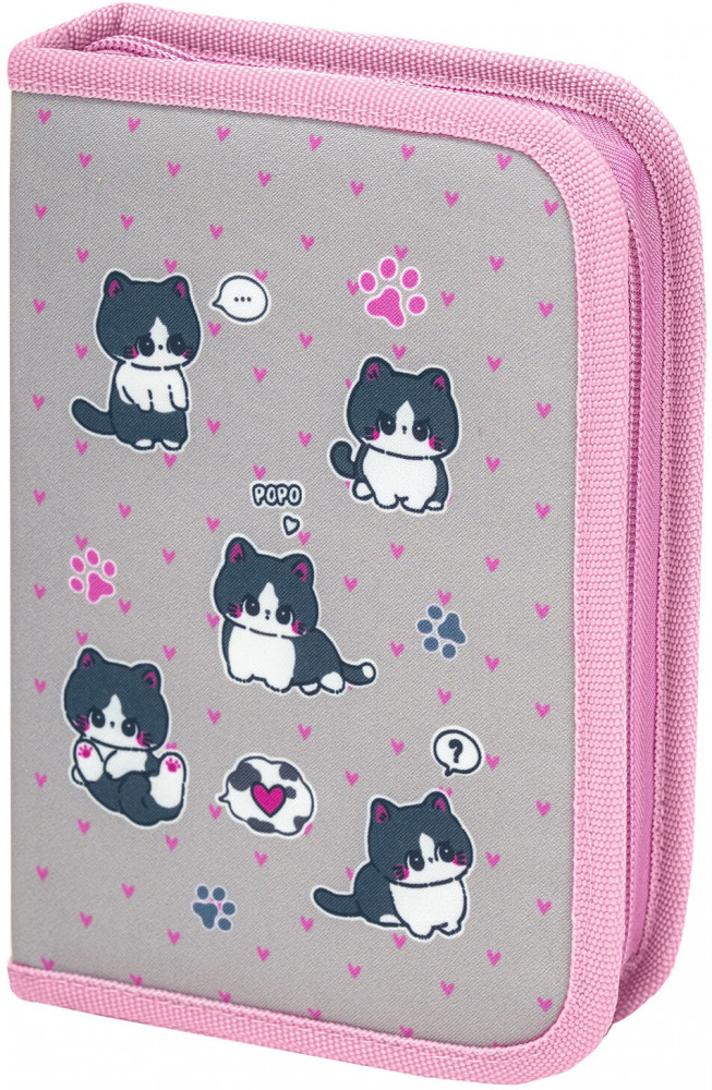 Пенал школьный «Cat patches» | Premium single decker | Brauberg