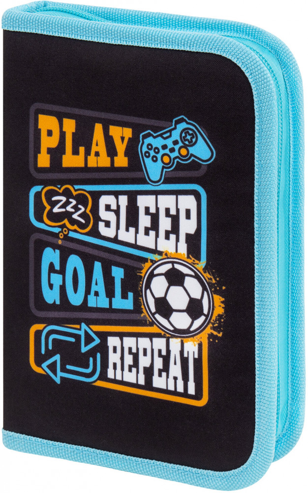 Пенал школьный «Play sleep repeat» | Premium single decker | Brauberg
