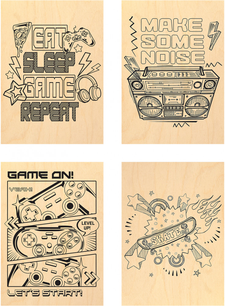 Набор досок для выжигания по дереву «Главный герой» | Три совы