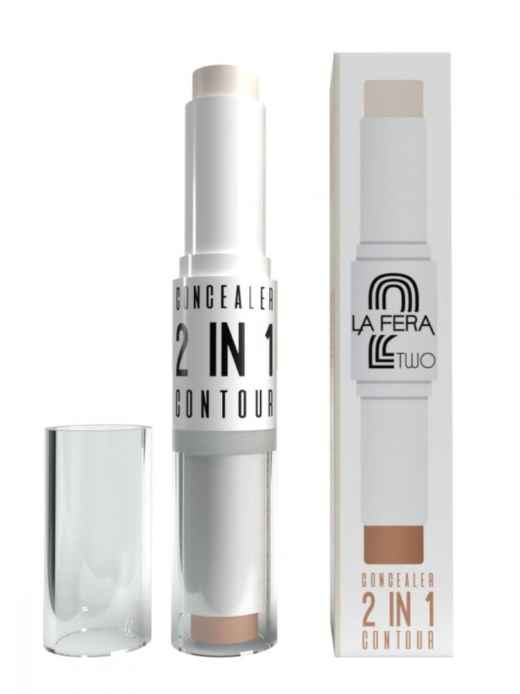 Контур и хайлайтер кремовый «2 in 1 Contour And Concealer Stick», оттенок Коричневый | La Fera