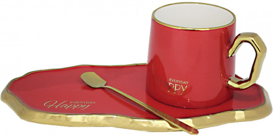 Чашка с блюдцем и ложкой