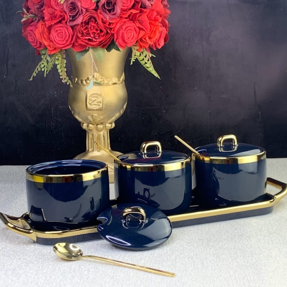 Набор баночек с ложками на подставке | Lenardi