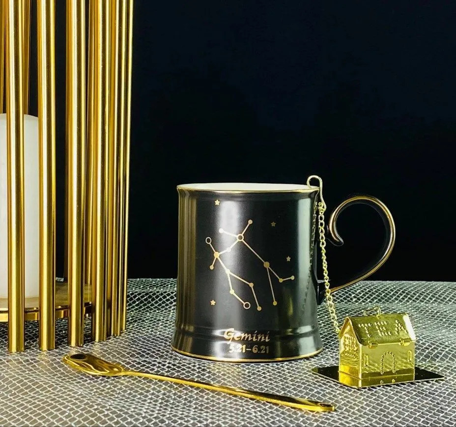 Кружка с ложкой и фильтром «Близнецы» | Знаки зодиака | Lenardi