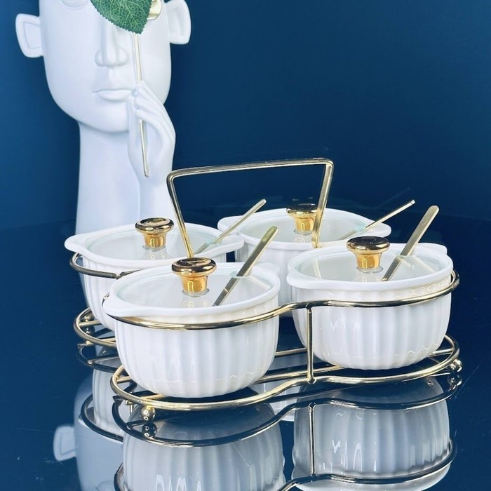 Набор банок с ложками на подставке | Lenardi