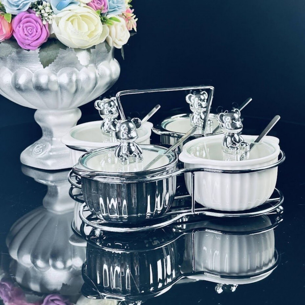 Набор банок с ложками на подставке | Lenardi