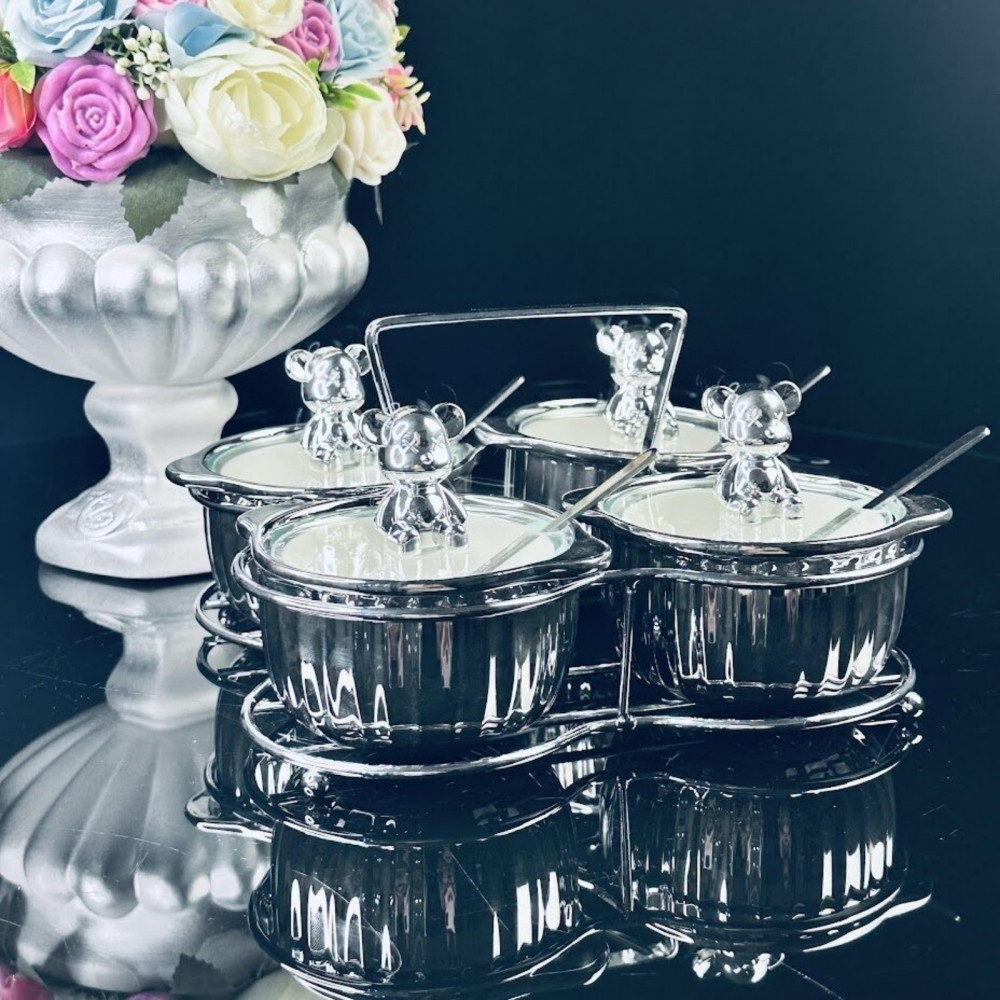 Набор банок с ложками на подставке | Lenardi