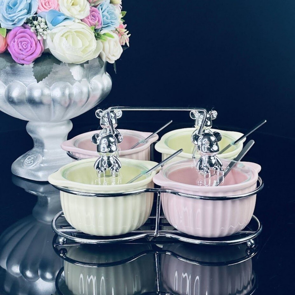 Набор банок с ложками на подставке | Lenardi