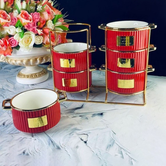 Набор бульонниц на подставке «Multicolor»