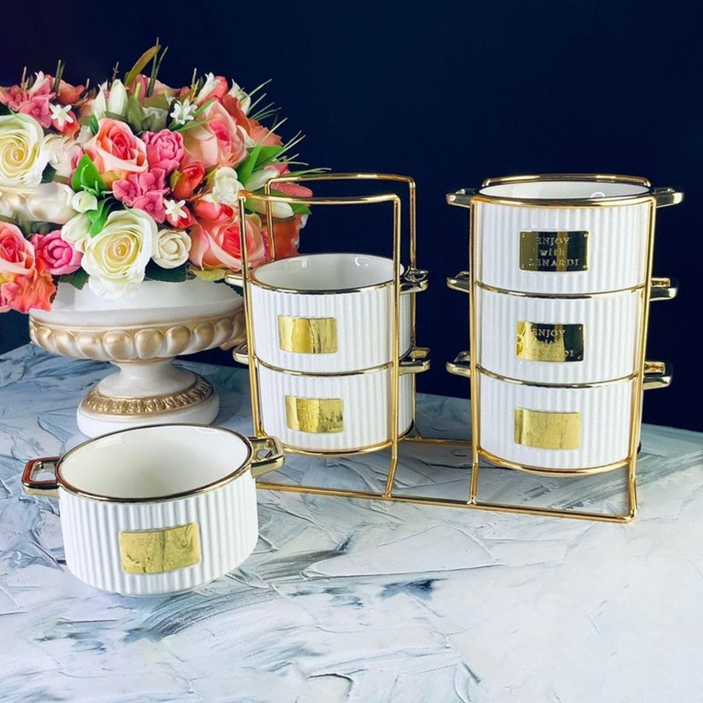 Набор бульонниц на подставке «Multicolor» | Multicolor | Lenardi