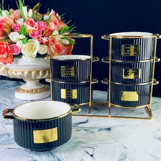 Набор бульонниц на подставке «Multicolor»