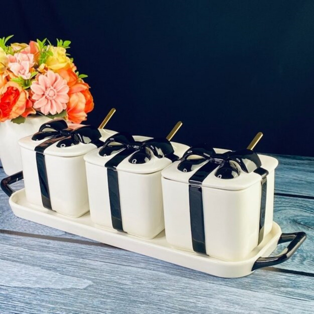 Набор банок с ложками на подставке «Multicolor» | Multicolor | Lenardi