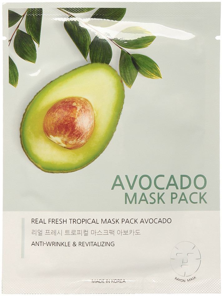 Маска для лица тканевая «Real fresh tropical mask avocado» | Jungnani