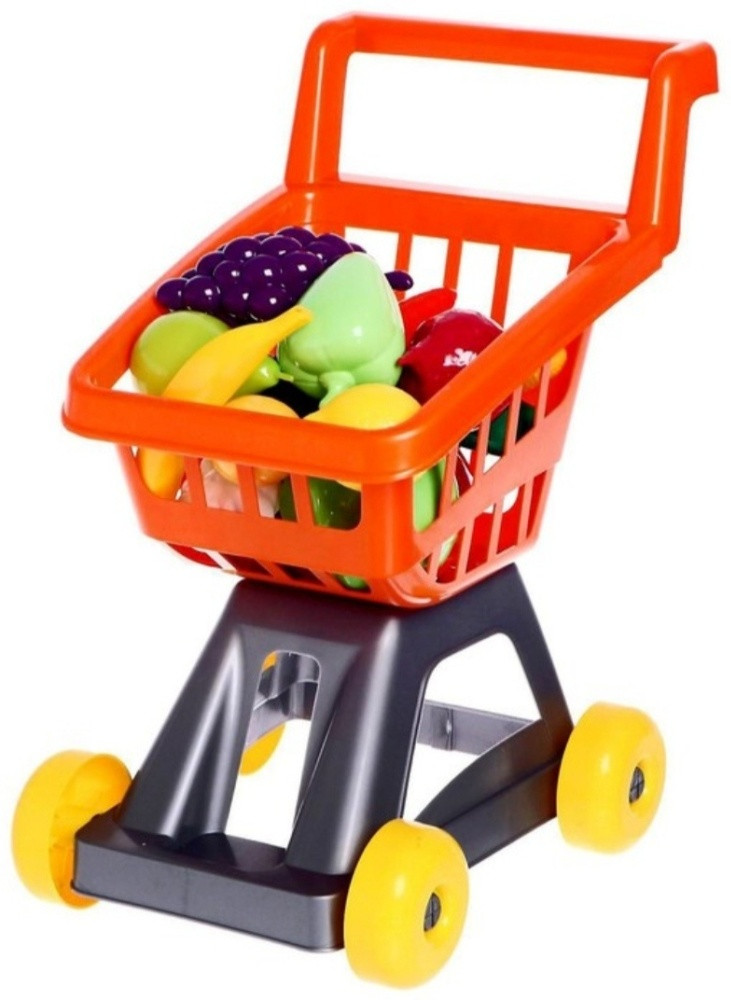 Набор игровой «Тележка для маркета с овощами и фруктами» | Стром