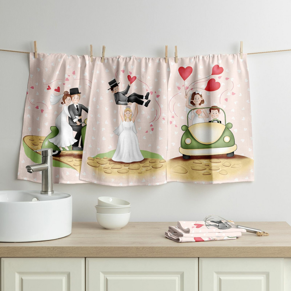 Комплект вафельных полотенец «Marry me» | Mia Cara