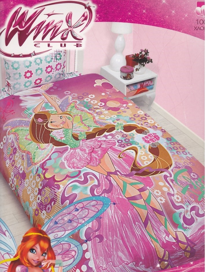 Комплект постельного белья "Winx Flora" (1,5-спальный, бязь, 1 наволочка 50х70) | Winx club | Mona Liza