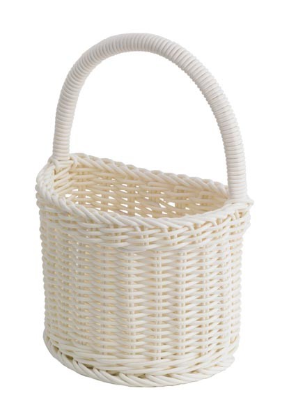 Корзинка с ручкой, белая | Saleen