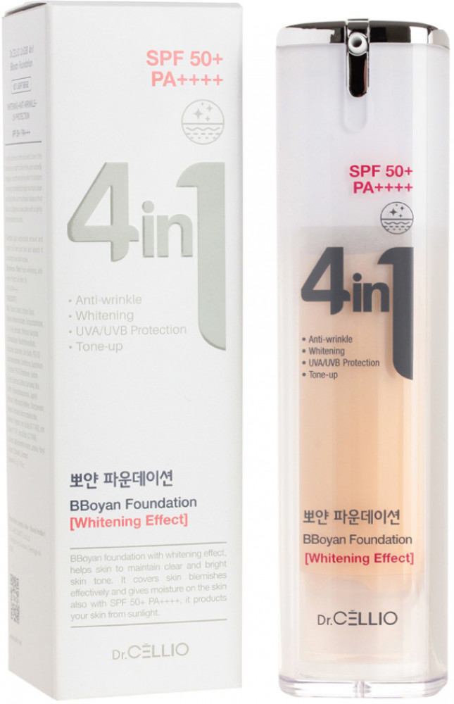 Крем для лица тональный SPF 50+ PA+++, оттенок 23 Natural beige | 4 In 1 | Dr. Cellio
